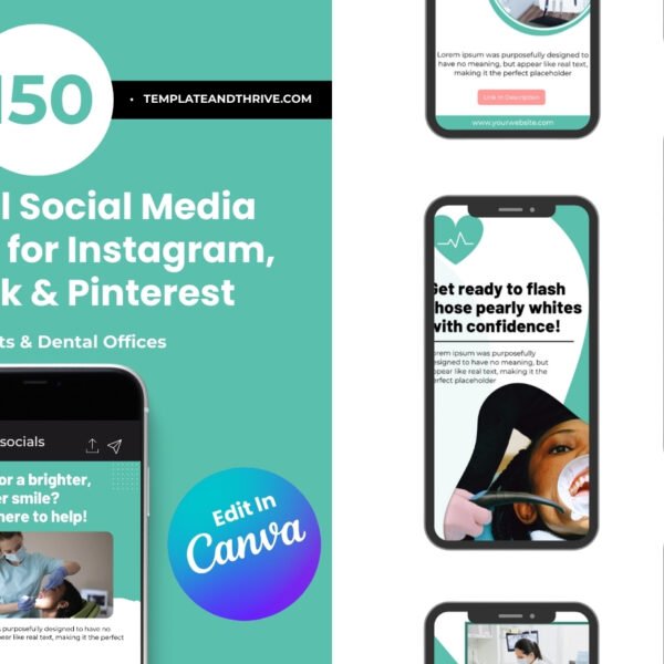 150 Dental Social Media Templates for Instagram, Facebook & Pinterest