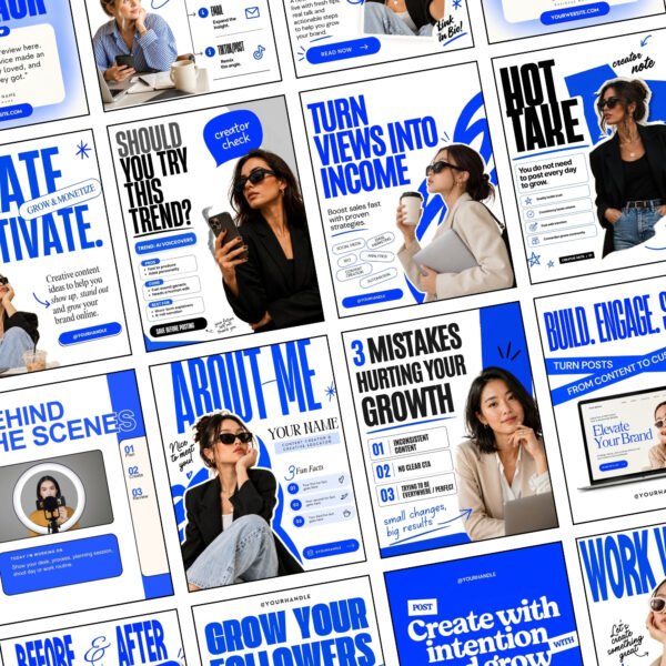 25 Electric Blue Influencer Instagram Templates