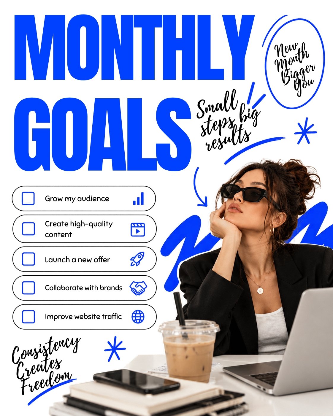 25 Electric Blue Influencer Instagram Templates - Image 5
