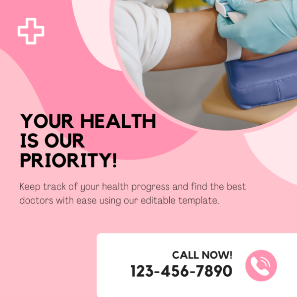 Healthcare Pinterest template-Pink