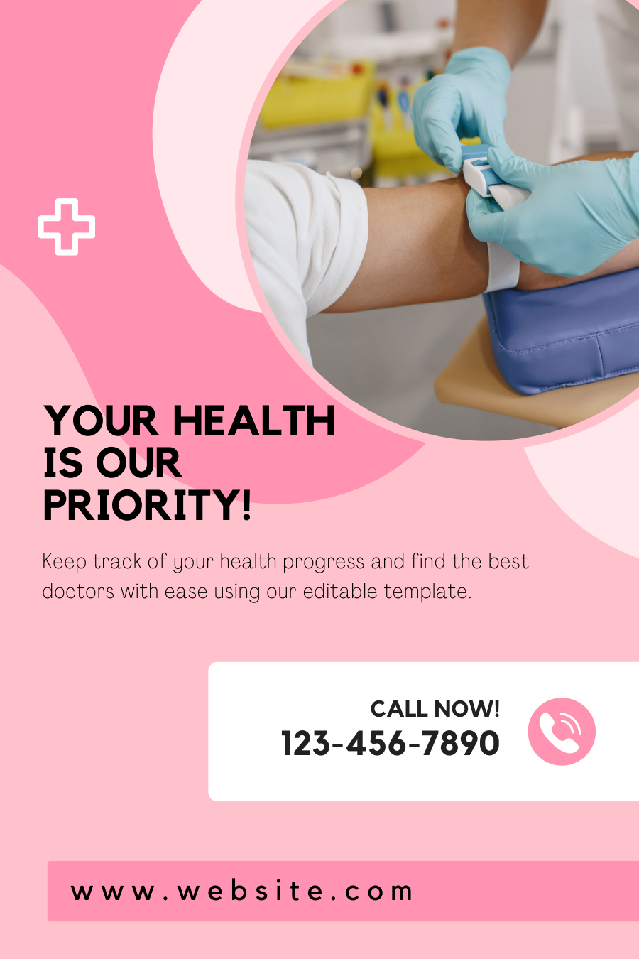 Healthcare Pinterest template-Pink
