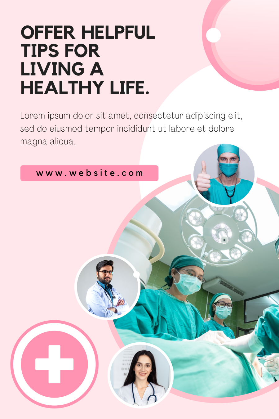 Healthcare Pinterest template-Pink - Image 3
