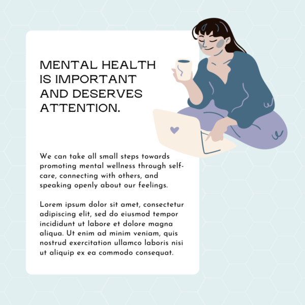 Mental Health Instagram Canva Post Template