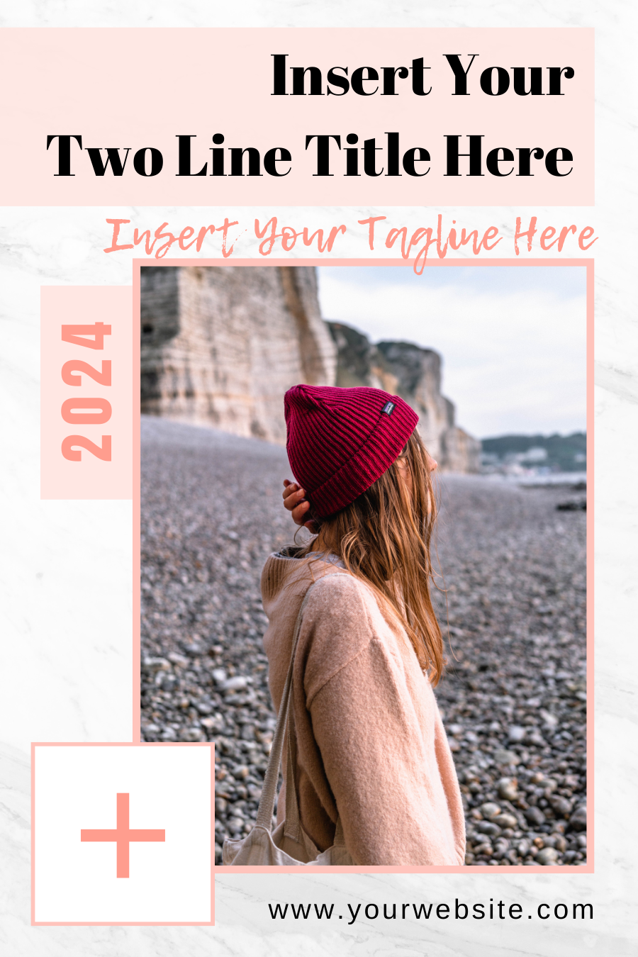 Peach Marble Pinterest Canva Templates