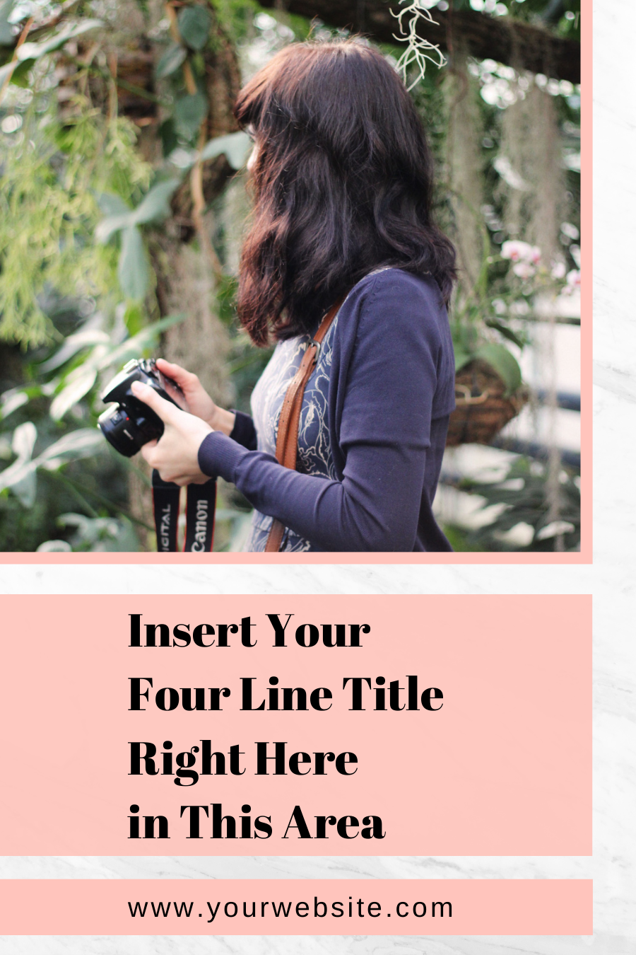 Peach Marble Pinterest Canva Templates - Image 2