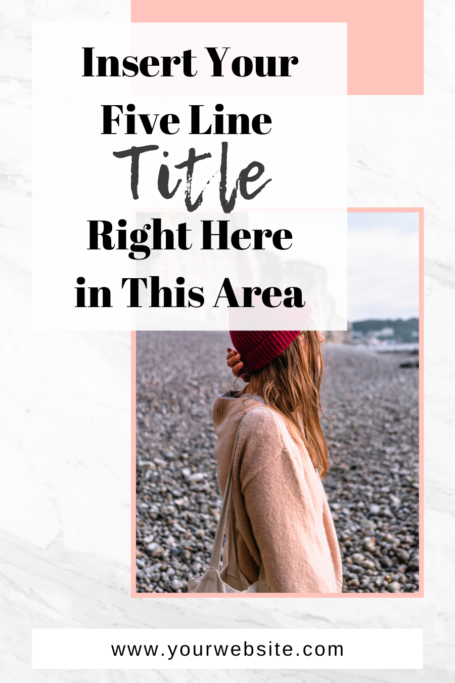 Peach Marble Pinterest Canva Templates - Image 3