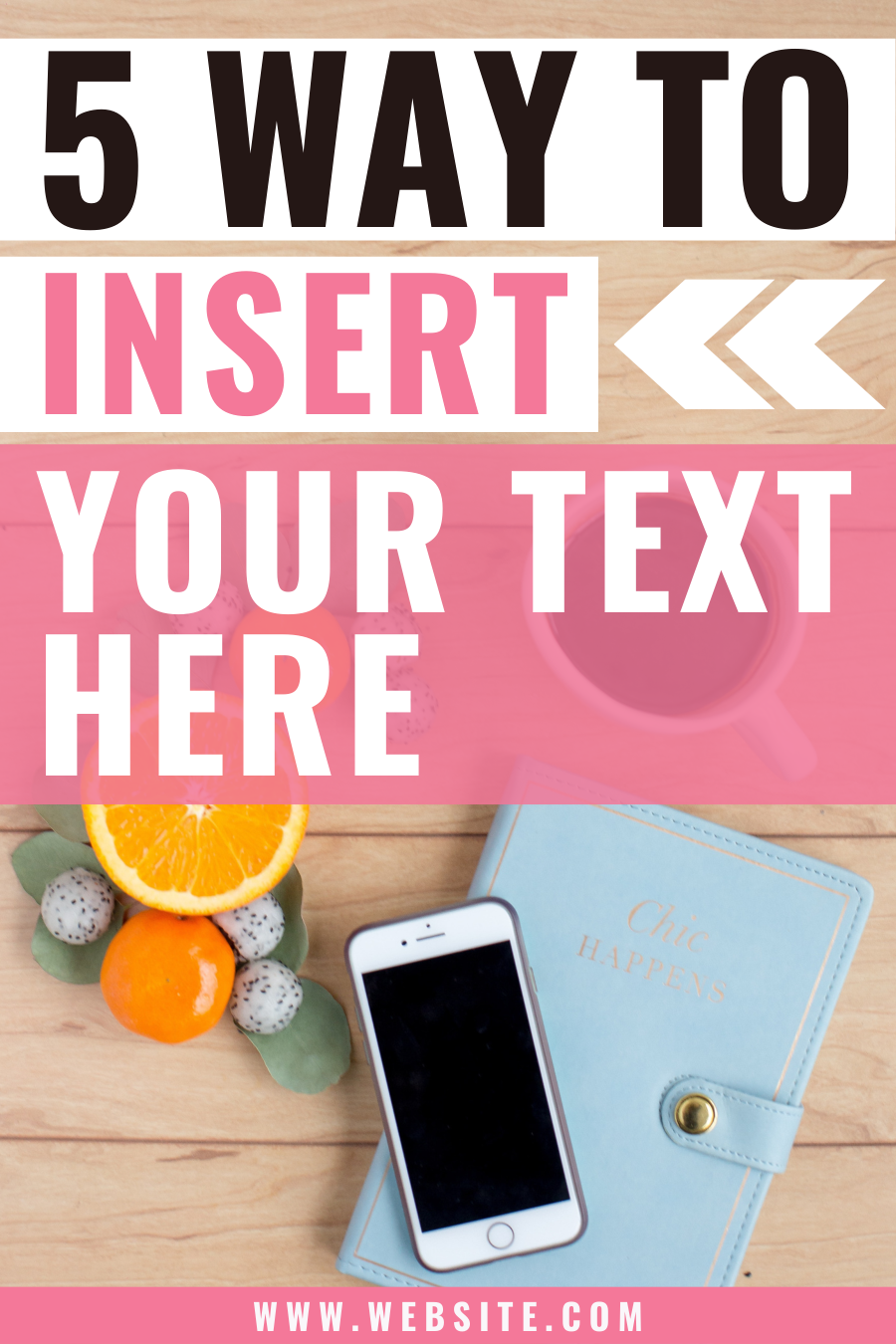 Pink Foodie Pinterest Template