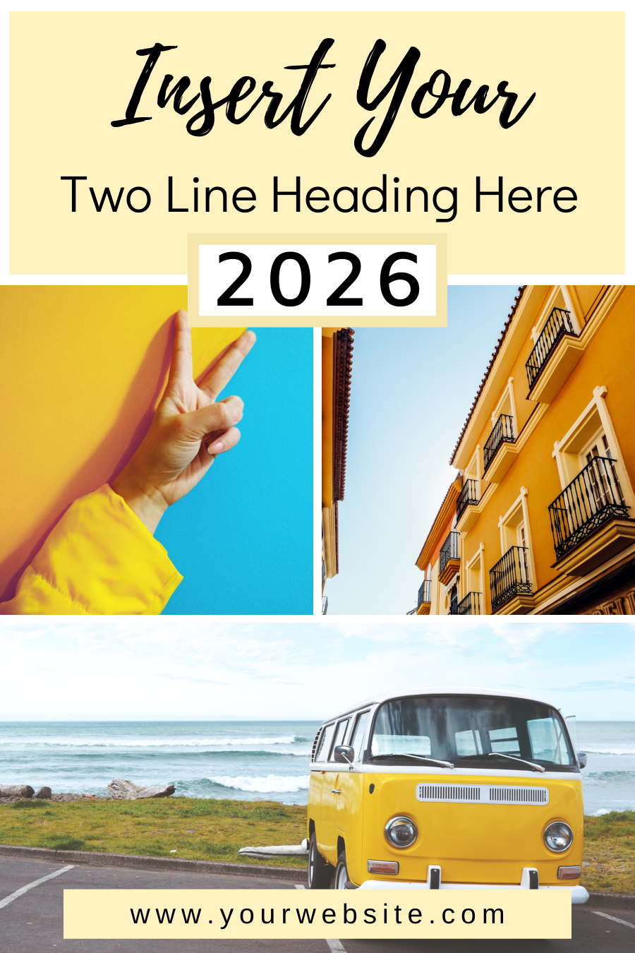 Yellow Marble Pinterest Template
